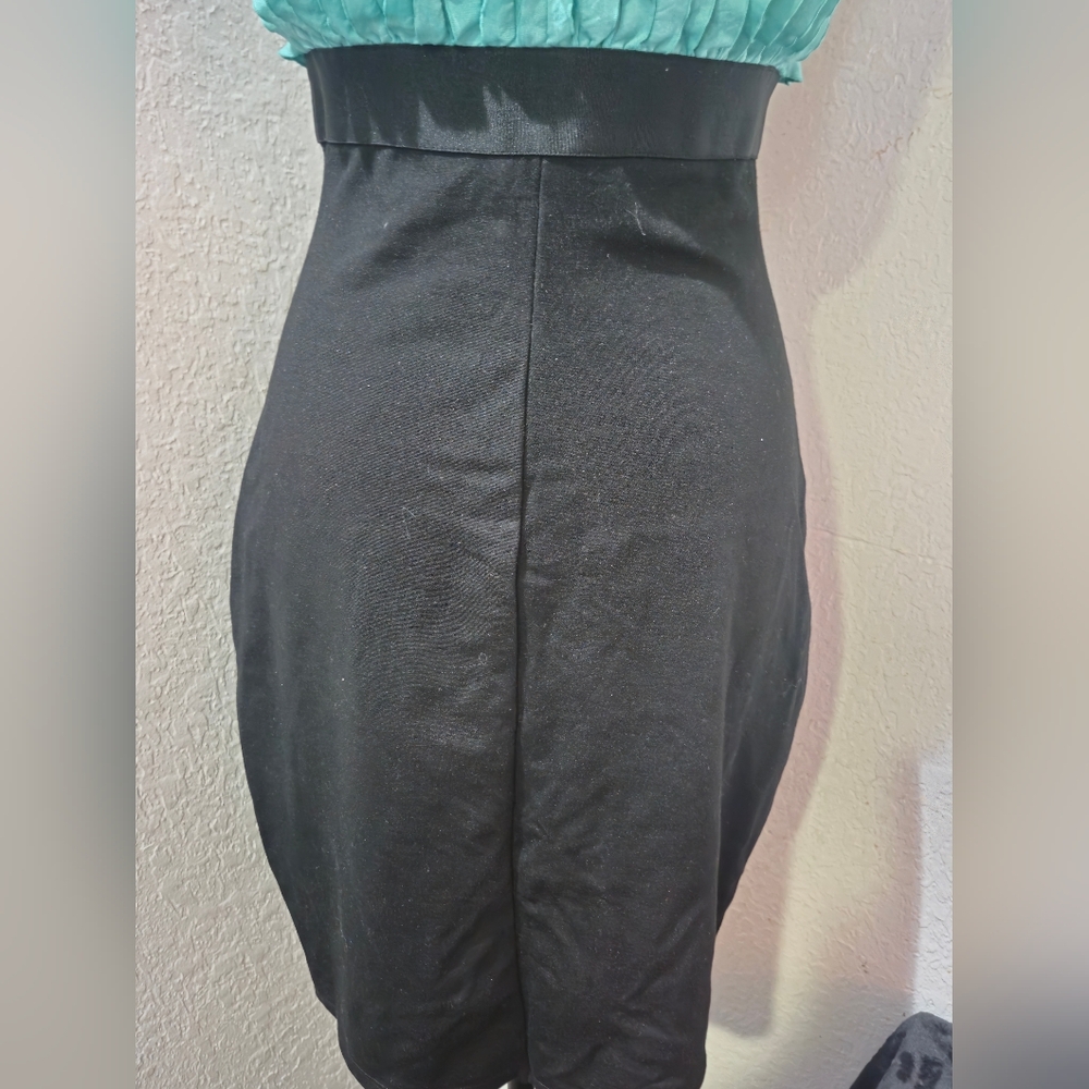 Sophia Max Black and Teal Ruffle Mini Dress image 6